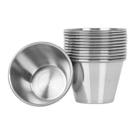 Dytern Dipping Sauce Cups 12pcs Small Sauce Cups Metal Dipping Sauce Cup Stainless Steel Condiment Cups,2.36"X2.36"X1.57"