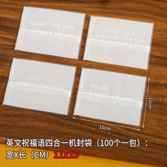 WRISTBIQUE Clear Dessert Wrapping Bags for Home Use Practical Bread Bags Reusable CPP PP 100pcs Portable Small