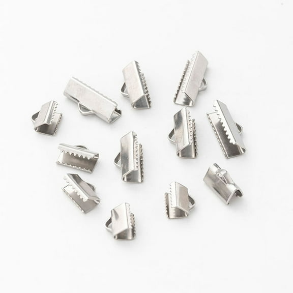 Dytern Jewelry Making 100pcs Pinch Crimp Ends Ribbon Clamps Ends Ribbon Ends Crimp for Jewelry Making