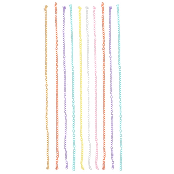 Dytern Jewelry Making 10Pcs Plastic Curb Chains Jewelry Making Chain Supplies for DIY (Random Style)