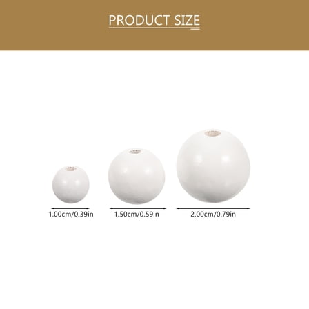 Dytern Jewelry Making 150Pcs White Wooden Beads Round Loose Beads Spacer Beads for DIY Jewelry Craft Making