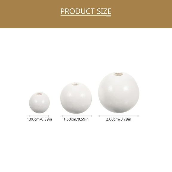 Dytern Jewelry Making 150Pcs White Wooden Beads Round Loose Beads Spacer Beads for DIY Jewelry Craft Making
