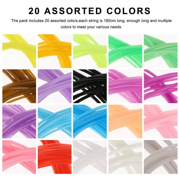 Dytern Jewelry Making 200pcs 20 colors Weaving Strings PVC Lacing String Craft String Multi-color DIY Craft Cord Jewelry Making Rope
