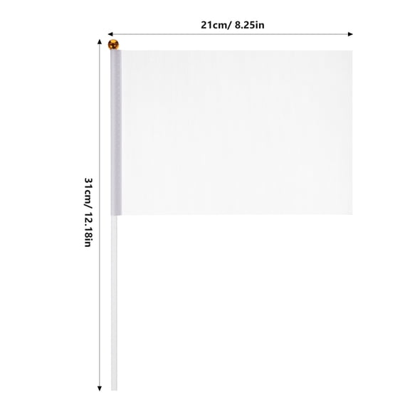 Dytern 24-Pack White Mini Marking Flags for Sports Events, Handheld Blank Cheering and Marker Flags, 12.2" x 12.2" x 5.51"