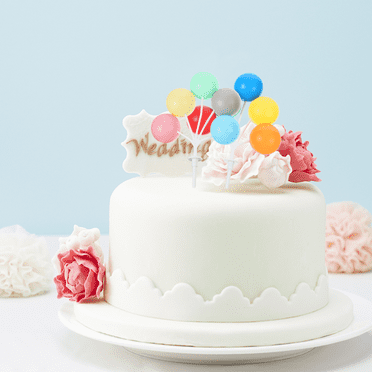 Dytern Party 12pcs Colorful Balloon Cake Pick DIY Cake Insert Topper Party Cupcake Decoration