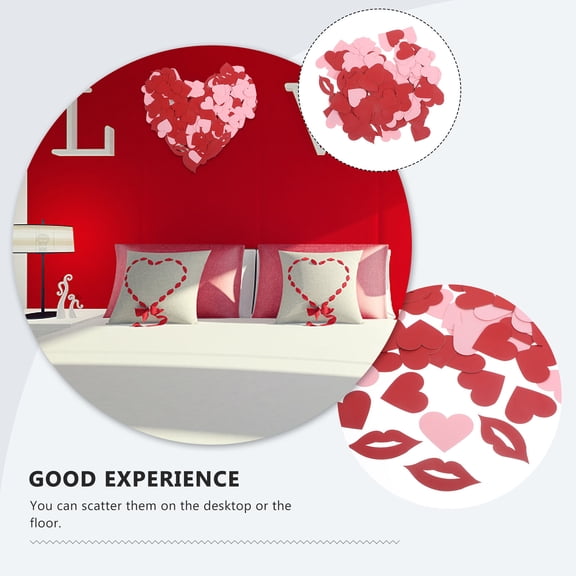 Dytern Party 200pcs Table Scatter Confetti Wedding Party Romantic Lip and Heart Confetti