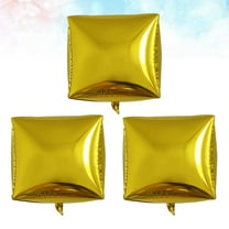 Dytern Party 3pcs 4D Square Balloon Aluminum Film Balloon Cube Wedding Party Supplies for Birthday Festival (Gold)