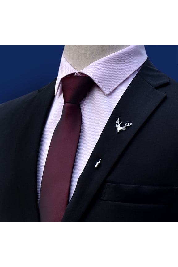 Party Zipper Men Ties Business Fashion Style Slim Men Neck Tie Simplicity Design Solid Color For Party Lazy Formal Ties (Wine Red)