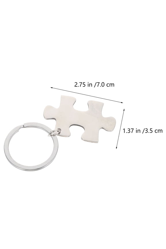 Valentine's Day 2Pcs Stainless Steel Puzzle Piece Key-chains Couples Key-chain Set Lovers Key-chains