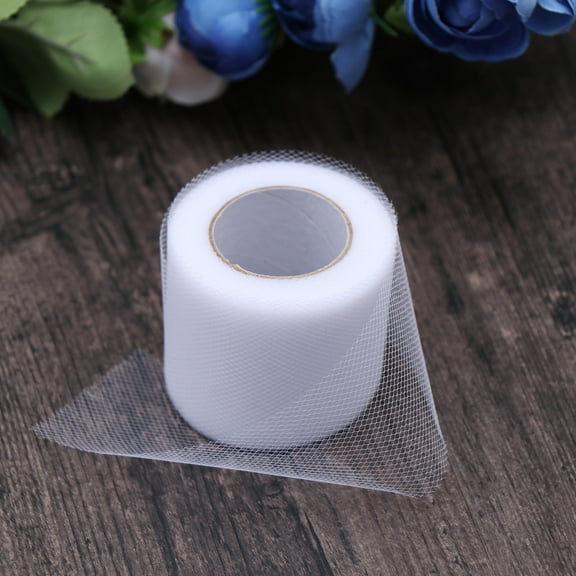 Dytern Wedding 2 PCS 25 Yard 2 Inch Yarn Tulle Gauze Rolls Organza Fabric for Wedding Decoration Bow Tutu Skirt DIY Craft Sewing Gift Bouquet Wrapping(White)