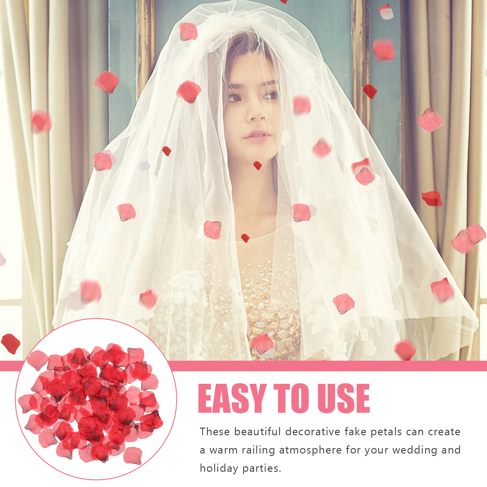 Dytern Wedding 20 Packs of Wedding Silk Cloth Rose Petals Fake Rose