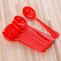 Dytern Wedding 20pcs Wedding Plastic Spoons Creative Festive Red Soup Spoon Tableware Disposable Cutlery Party Spoons for Home Restaurant