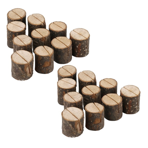 Dytern Wedding 25pcs Round Wood Holders Desktop Photo Stands Wedding Menu Clips (Assorted Color)