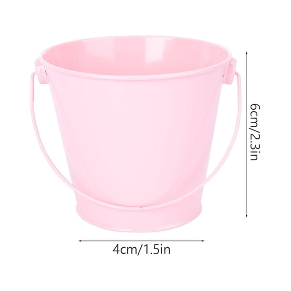 Dytern Wedding 5pcs Tinplate Flower Bucket Mini Plants Bucket Flower Pot Flower Holder for Wedding (Pink, Size S)