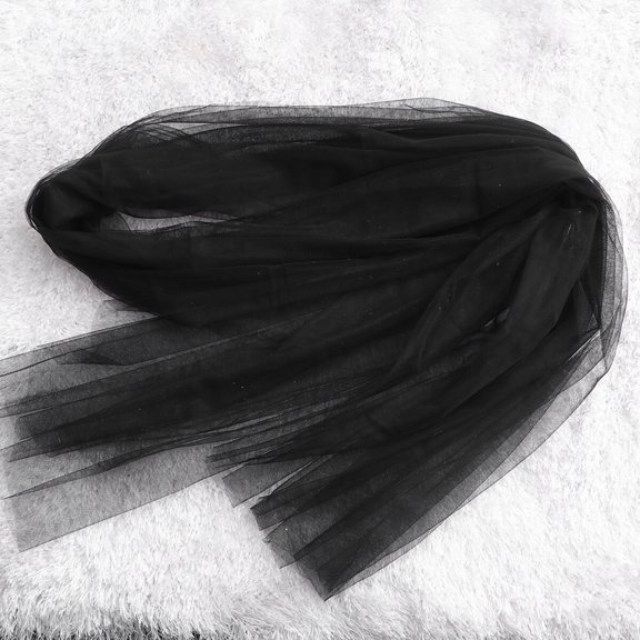 Dytern Wedding One Tier Drop Veil Black Veil Photography Veil Hair Accessories Hair Decoration for Photography Wedding (Black 3 Meters Long)