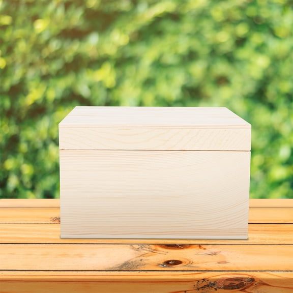 WRISTBIQUE Wooden Wedding Keepsake Box Beige 1Set 5.89X5.89X3.54In