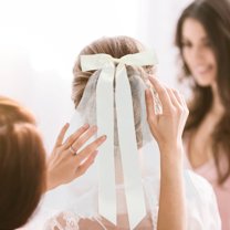 Dytern Wedding Wedding Bridal Veil Short Veil Wedding Party Bride Veil Bowknot Veil Hair Accessory