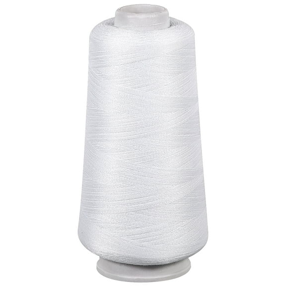Dytern White sewing thread 3000 Yards Sewing Threads Yarn Polyester Spools Overlock Cone for Quilting Beading Machine Sewing ( White ),4.33"X2.36"X2.36"