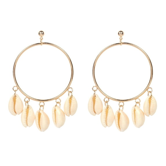 Dytern Winter,1 Pair Round Shell Eardrops Stylish Ear Jewelries Round Personality Eardrops