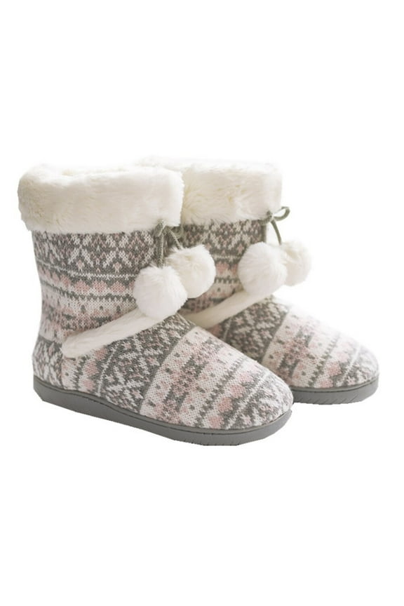 Winter,1 Pair of Winter Boots Household Boots Warm Shoes Anti-skid Footwear for Lady