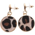 thumbnail image 1 of Dytern Winter,2PCS/Set Leopard Pattern Plush Earrings Geometric Round Shape Earrings Earrings, 1 of 10