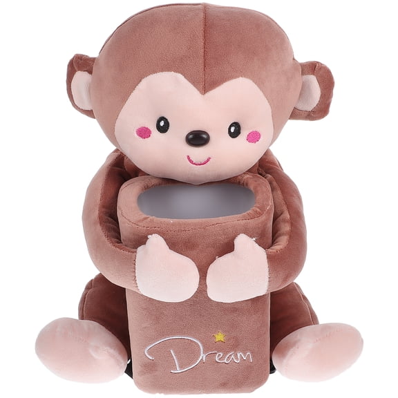 Dytern Winter,Adorable Car Tissue Holder Plush Monkey Shaped Napkin Organizer Multi-use Car Tissue Dispenser