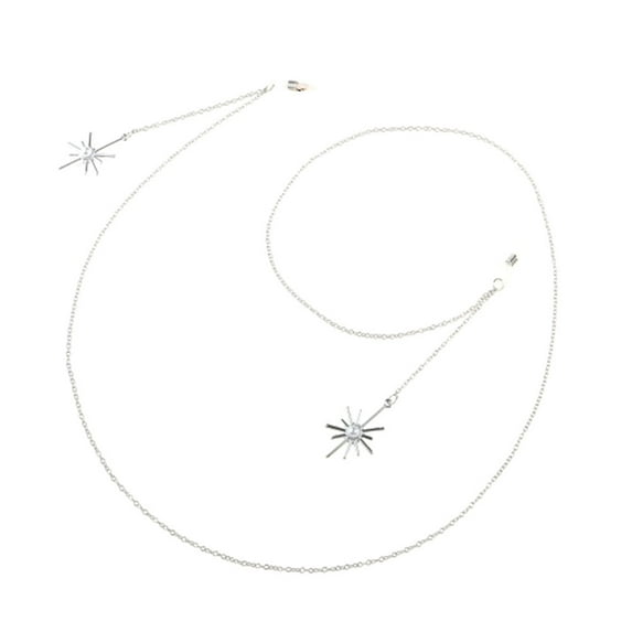 Dytern Winter,Anti-Slip Eyeglasses Rope Snowflake Shape Glasses Chain Elegant Eyewear Rope Strap Silver