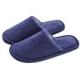 thumbnail image 1 of Dytern Winter,Non-slip Slipper Warm Cotton Slippers Plush Floor Shoes Winter Indoor Slippers for Man Woman (Dark Blue 44-45 Yard 9US,8UK，42.5EU,10.611Inch), 1 of 10