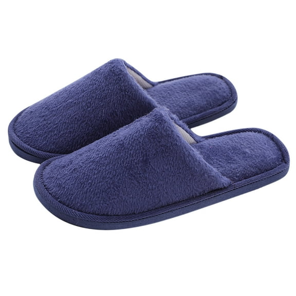Dytern Winter,Non-slip Slipper Warm Cotton Slippers Plush Floor Shoes Winter Indoor Slippers for Man Woman (Dark Blue 44-45 Yard 9US,8UK,42.5EU,10.611Inch)