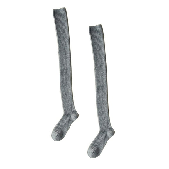 Dytern Winter,Women Girls Winter Wool Thigh High Socks Thickened Warm Stockings Over the Knee Socks (Grey)