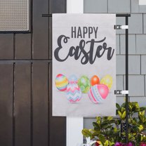 Dytern Xmas 1 Set of Garden Flag Holder Stand Weather-Proof Yard Flagpole Metal Flagpole with Clip Stopper