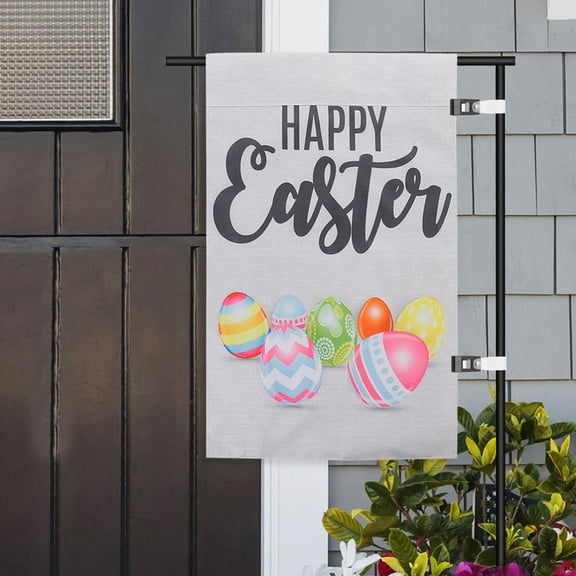 Dytern Xmas 1 Set of Garden Flag Holder Stand Weather-Proof Yard Flagpole Metal Flagpole with Clip Stopper