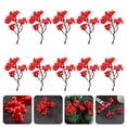 thumbnail image 1 of Dytern Xmas 10Pcs Xmas Artificial Red Berry Branches Fake Red Berry Stems for Flower Arrangement, 1 of 11