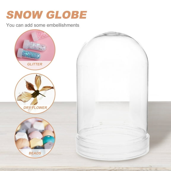 Dytern Xmas 10pcs DIY Clear Plastic Water Globe Snow Globe Water Globe Making Prop Plastic DIY Snow Globe