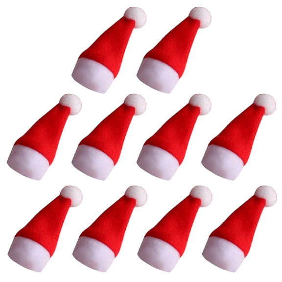 Dytern Xmas 10pcs Lollipop Hats Christmas Hat Decors Santa Claus Hats DIY Mini Hats Candy Package for Home Shop Store