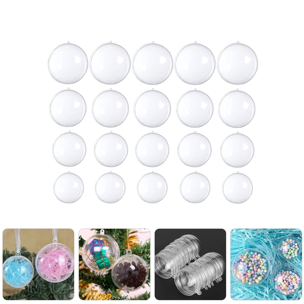 Dytern Xmas 40pcs DIY Clear Plastic Fillable Balls Ornament Christmas Balls for DIY Crafts Decoration