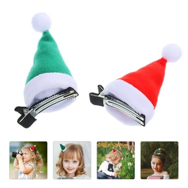 Dytern Xmas 6pcs Christmas Barrettes Santa Hat Clips Sweet Barrettes Festival Hair Clips Hair Accessories