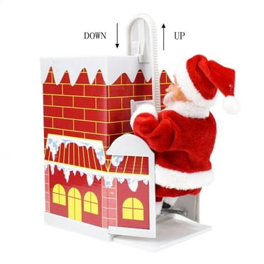 Dytern Xmas Christmas Santa Claus Doll with Music Electric Toy Over the Wall Climbing Chimney Cartoon Christmas Gift Need to Assemble by Yourself without Battery