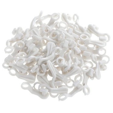 Dytern curtain hooks 100pcs Rod Slides Curtain Rail Track Gliders Hook Shape for Window Door Shower Curtains,1.18"X0.35"X0.35"