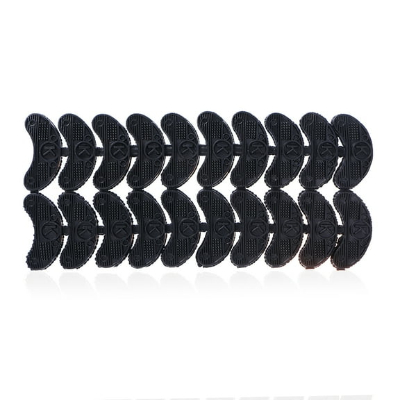 Dytern heel cushion Heel Plates 20Pcs Anti- skid Shoe Heel Taps Shoe Repair Pad Replacement Toe Plates for Shoes ( Black ),2.17"X1.1"X0.12"