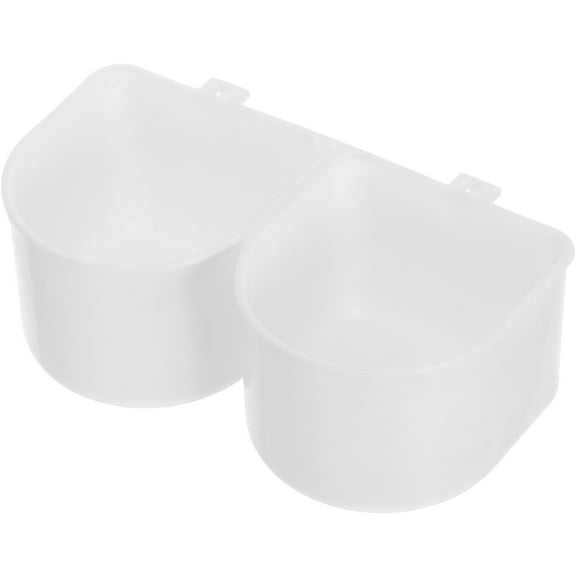 Dual Hanging Pet Bowl Removable Plastic Crate Dog Bowl Divided Food Water Feeder for Puppy Cat Kennel Cage Dish Coop Cup Set