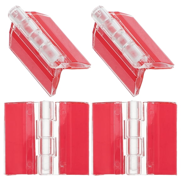 Dytern small hinges 4Pcs Strong Adhesive Hinges Clear Acrylic Small Furniture Hinges DIY Hinges Replacement,1.38"X1.18"X0.2"