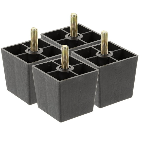 Dytern sofa legs 4pcs Furniture Square Couch Legs Plastic Bed Risers Furniture Couch Feet Replacements,3.15"X2.05"X2.05"