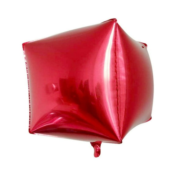 Dytern square balloon 5pcs Cube Foil Balloons Inch 4D Aluminum Foil Balloon for Wedding Birthday Party Decor Supplies ( Red ),13.39"X13.39"X13.39"