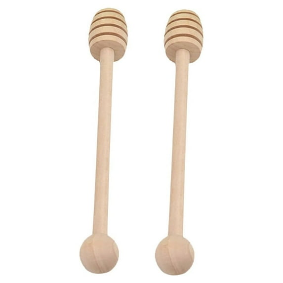 Dytern stirring rod 2pcs Honey Stirring Wooden Honey Dipper Sticks Jam Muddler Syrup Stirrer Drizzler Stirring Rod for Honey Pot Jar Container,6.3"X1.02"X1.02"