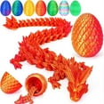 thumbnail image 1 of Dyues 3D Printed Dragon Eggs with Dragon Inside,Crystal Dragon Fidget Toys,Full Articulated Dragon Dragon in Egg,Adults Fidget Toys for Autism ADHD (Laser Red-12inch), 1 of 10