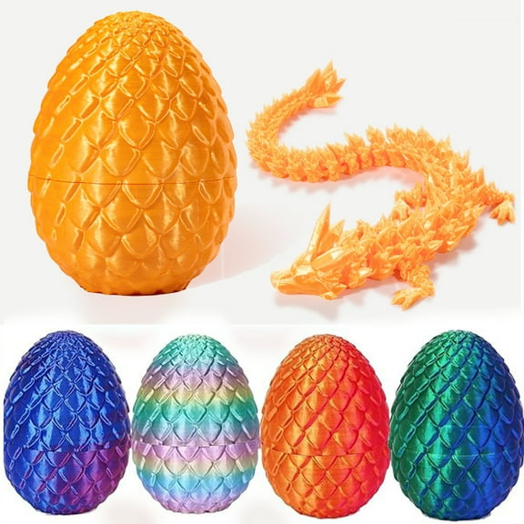 Dyues 3D Printed Dragon Eggs with Dragon Inside,Mystery Crystal Dragon in Egg,Executive Dragon Egg Gifts for Kids,Articulated Dragon,Adults Fidget Toys for Autism ADHD,Silk