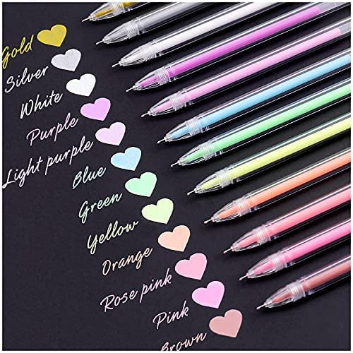Dyvicl Highlight Color Pen 0.5 mm Extra Fine Point Pens Gel Ink Pens for Black  Paper Drawing, Sketching, Illustration, Adult Coloring, Journaling, Set of  12 