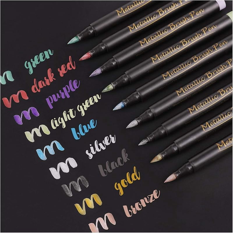 Markers For Rocks Dyvicl Metallic Marker Pens - Set of 10 Medium Point Metallic Markers ...