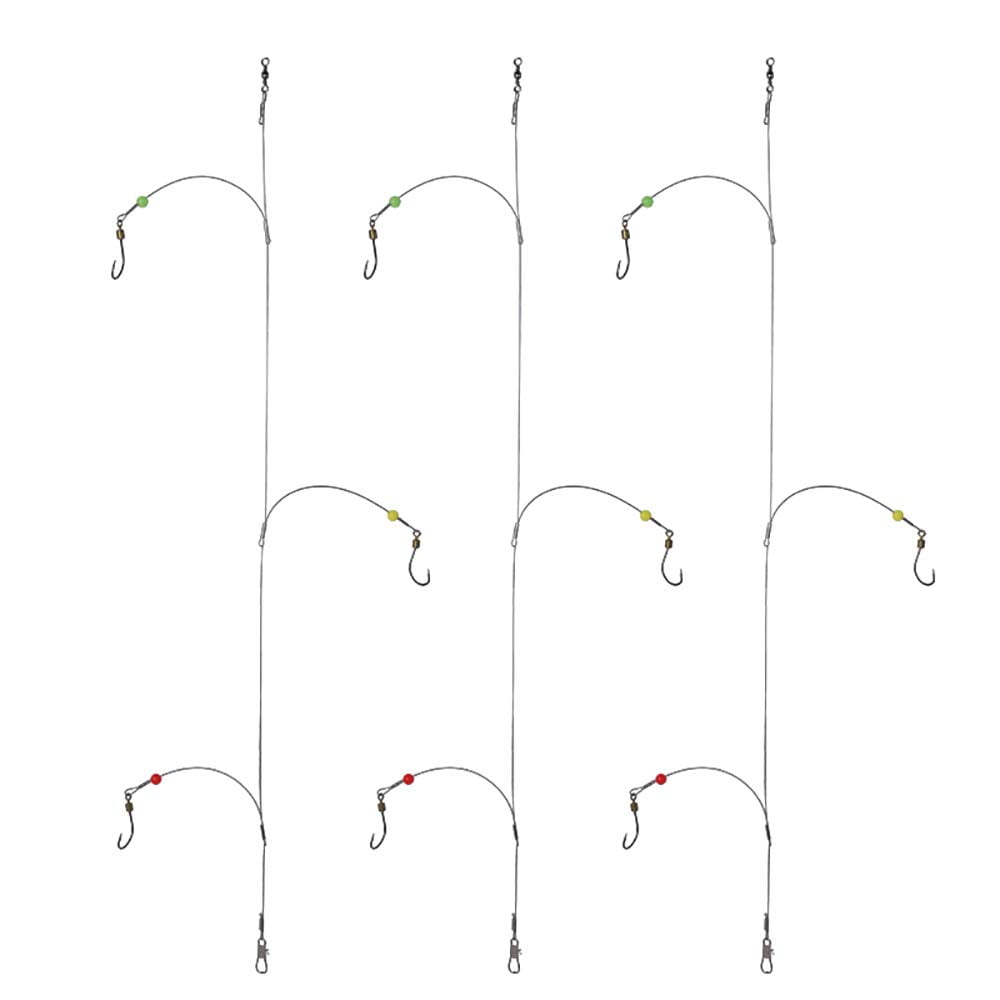 Dyxssm Fishing Hooks with Leader Rigging, Fishing Hook Line Stainless